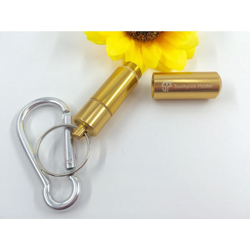 Portable Perfect Size Toothpick Holder-Pocket Perfect Size Pill Box-Portable Toothpick Box Aluminum Alloy-Travel Waterproof Toothpich Case