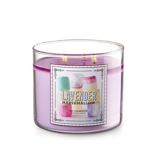 Bath and Body Works Lavender Marshmallow 3 Wick 14.5 oz Candle