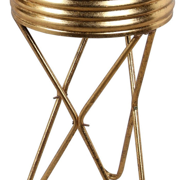 Round Mirror Stand with Metal Hairpin legs, Small, Gold