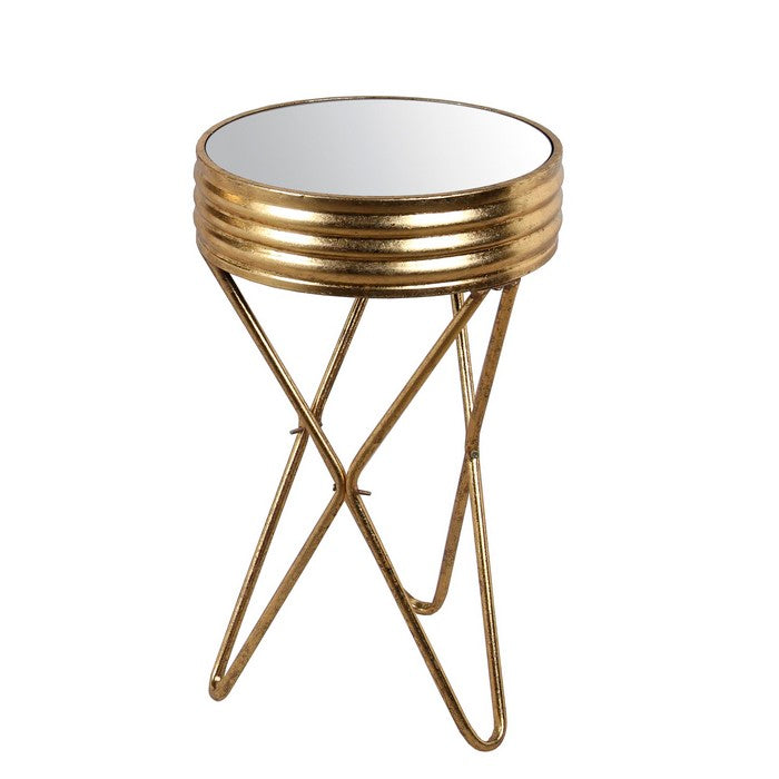 Round Mirror Stand with Metal Hairpin legs, Small, Gold
