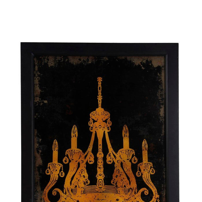 Rectangular Shaped Chandelier Wall Art, Yellow and Black