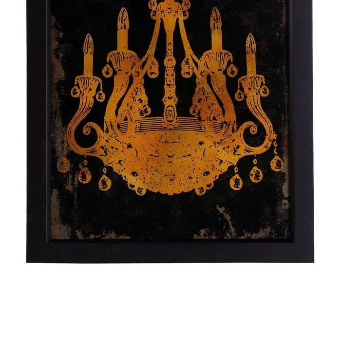 Rectangular Shaped Chandelier Wall Art, Yellow and Black