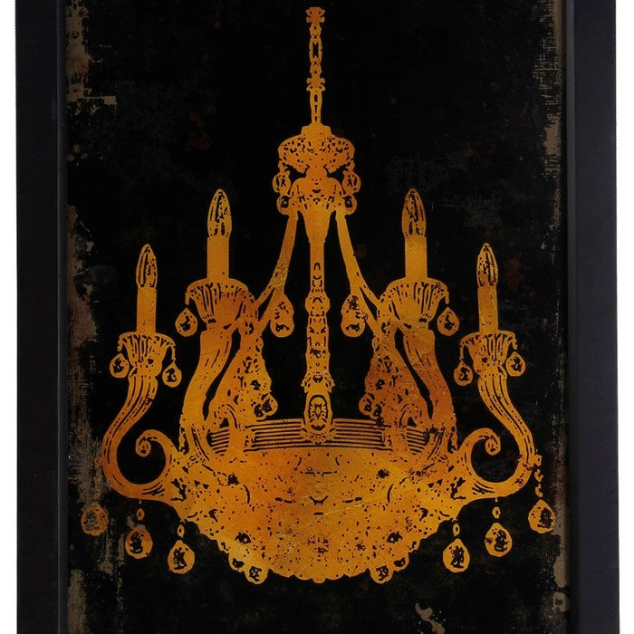Rectangular Shaped Chandelier Wall Art, Yellow and Black