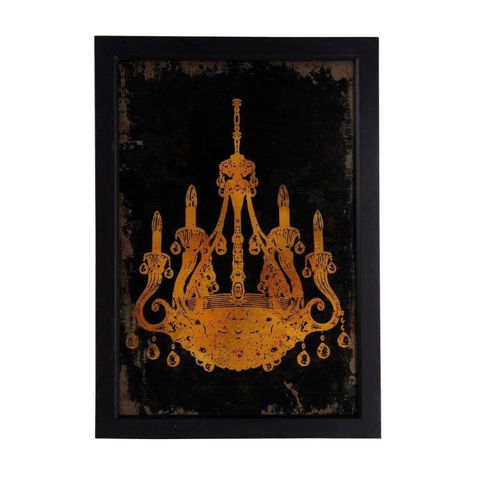 Rectangular Shaped Chandelier Wall Art, Yellow and Black