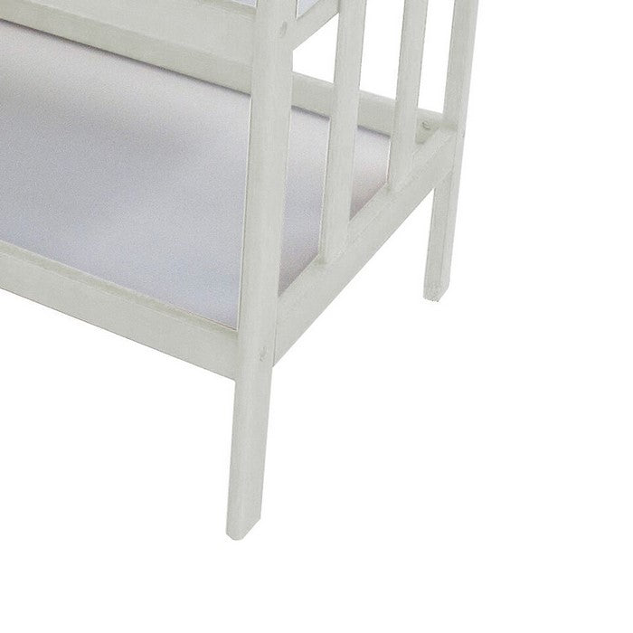 Wooden Changing Table with 2 Shelves and Slatted Sides, White
