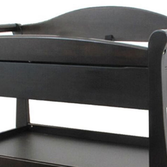 Wooden Changing Table with 1 Drawer and 2 Bottom Shelves, Black