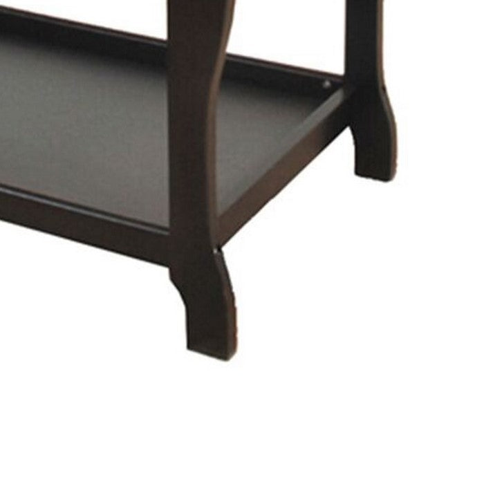 Wooden Changing Table with 1 Drawer and 2 Bottom Shelves, Black