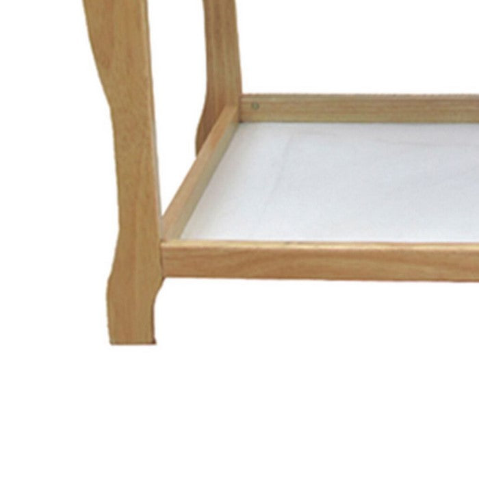 Wooden Changing Table with 1 Drawer and 2 Bottom Shelves,Natural Brown