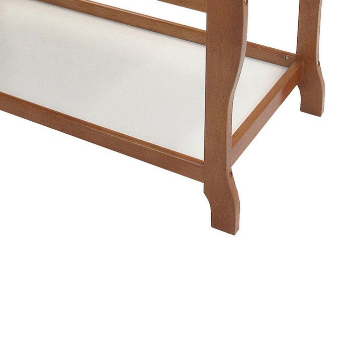 Wooden Changing Table with 1 Drawer and 2 Bottom Shelves, Brown
