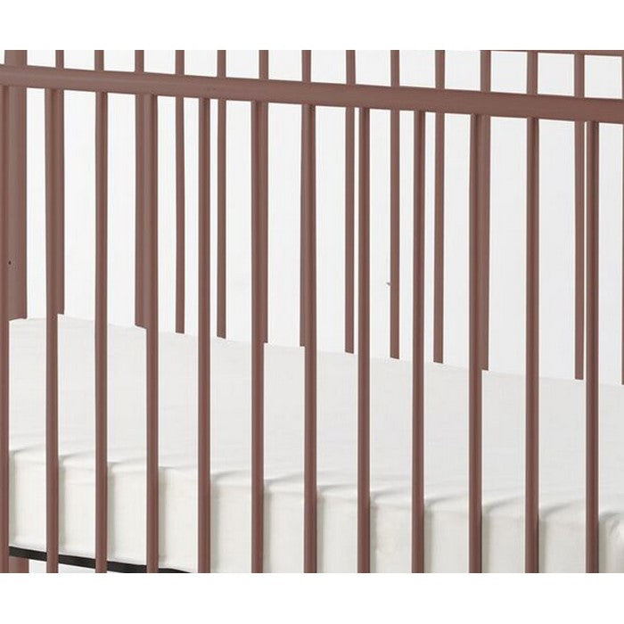Metal 3 in 1 Full Size Twin Arched Crib with Grid Details, Dark Brown