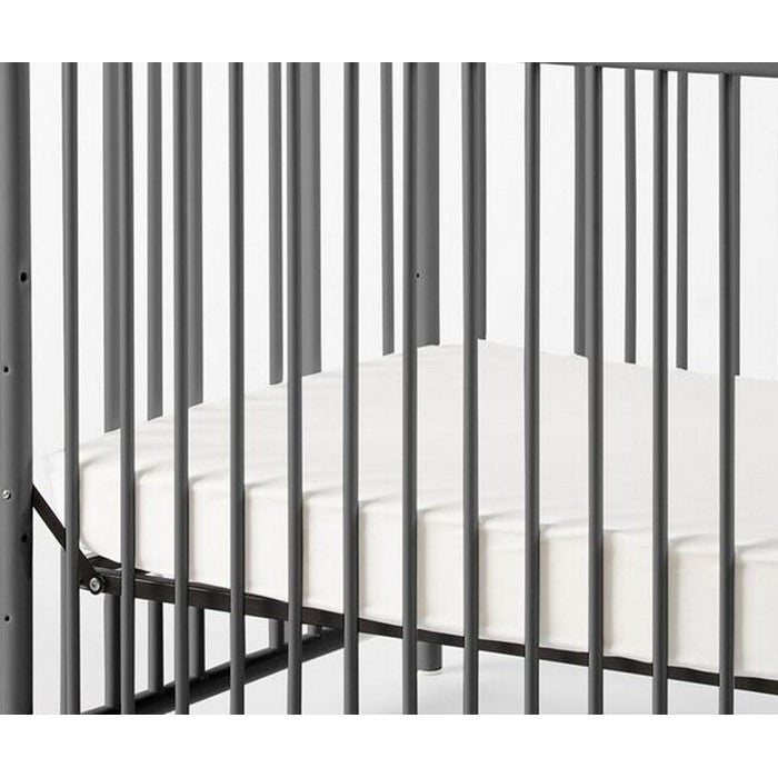 Metal 3 in 1 Full Size Twin Arched Crib with Grid Details, Gray