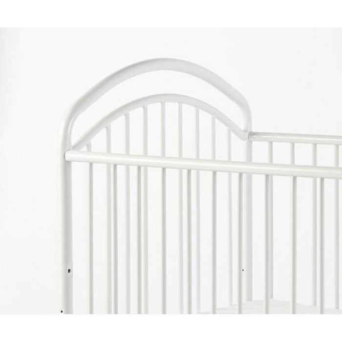 Metal 3 in 1 Full Size Twin Arched Crib with Grid Details, White