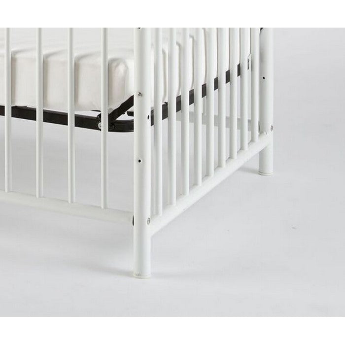 Metal 3 in 1 Full Size Twin Arched Crib with Grid Details, White