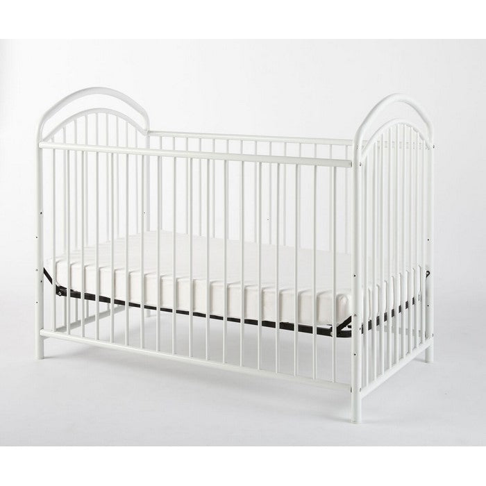 Metal 3 in 1 Full Size Twin Arched Crib with Grid Details, White