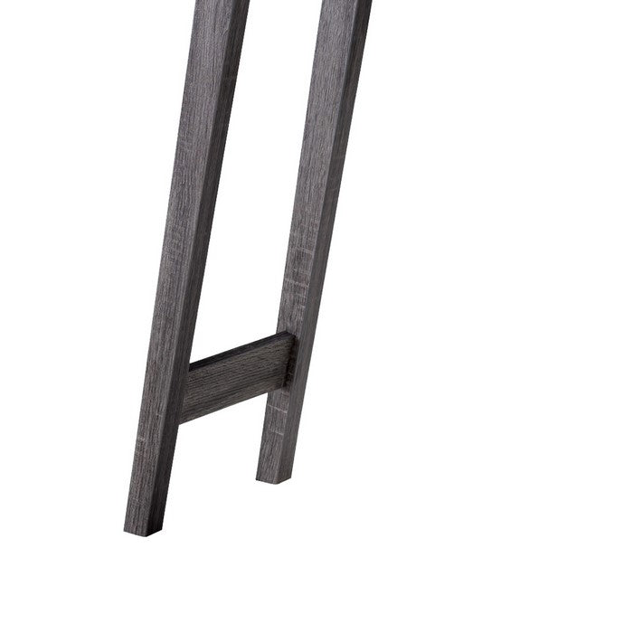 2 Tier Wooden Console Table with Slanted Leg Support, Distressed Gray