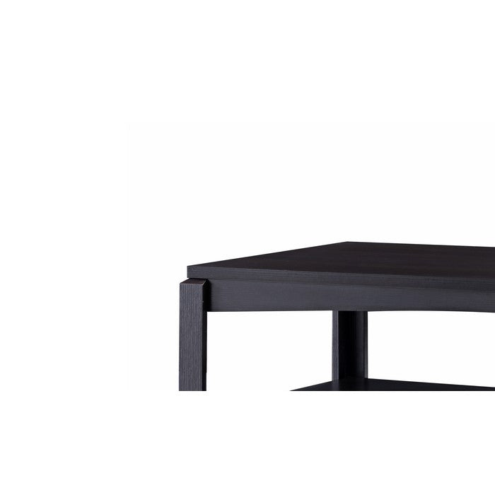 Wooden Coffee Table with Open Bottom Shelf and Chamfered Legs, Brown