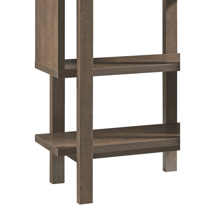 5 Shelf Open Design Wooden Bookcase with Zig Zag Design, Brown