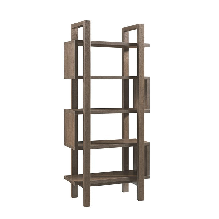5 Shelf Open Design Wooden Bookcase with Zig Zag Design, Brown