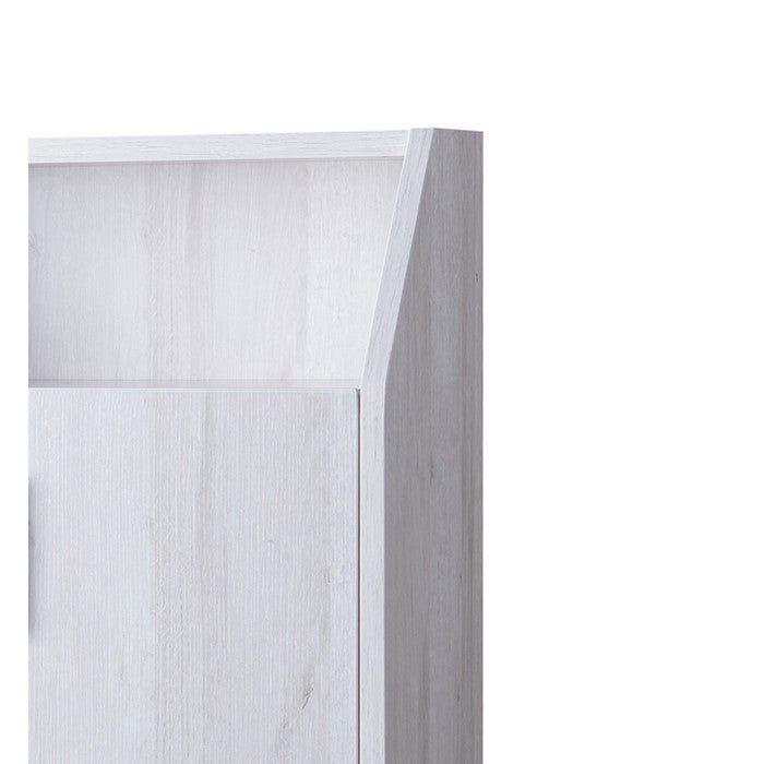 2 Door Wooden Shoe Cabinet with Top Shelf Storage, White