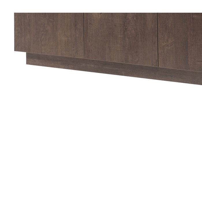 Modern TV Stand with 2 Open Shelves and Door Cabinet Storage, Brown
