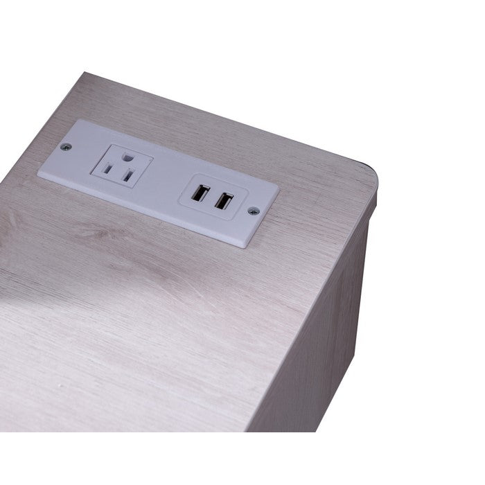 3 Drawer Rectangular Wooden Desk with Block Leg Support, White