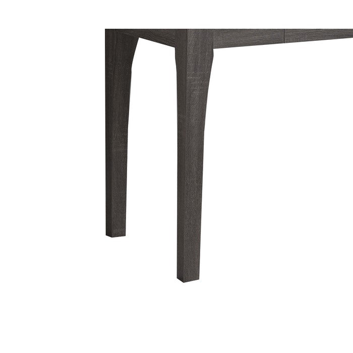 Wooden Desk with 3 Drawers and Straight Legs, Distressed Gray