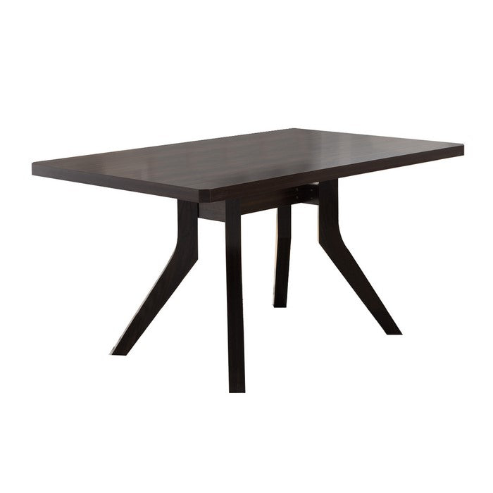 Rectangular Wooden Dining Table with Uniquely Carved Legs, Dark Brown