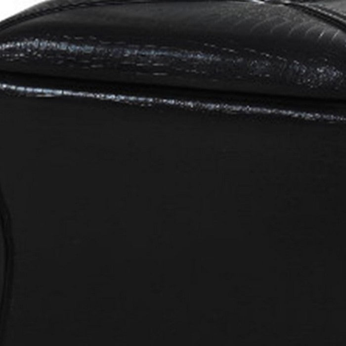 Leatherette Button Tufted Square Storage Ottoman with Seating, Black