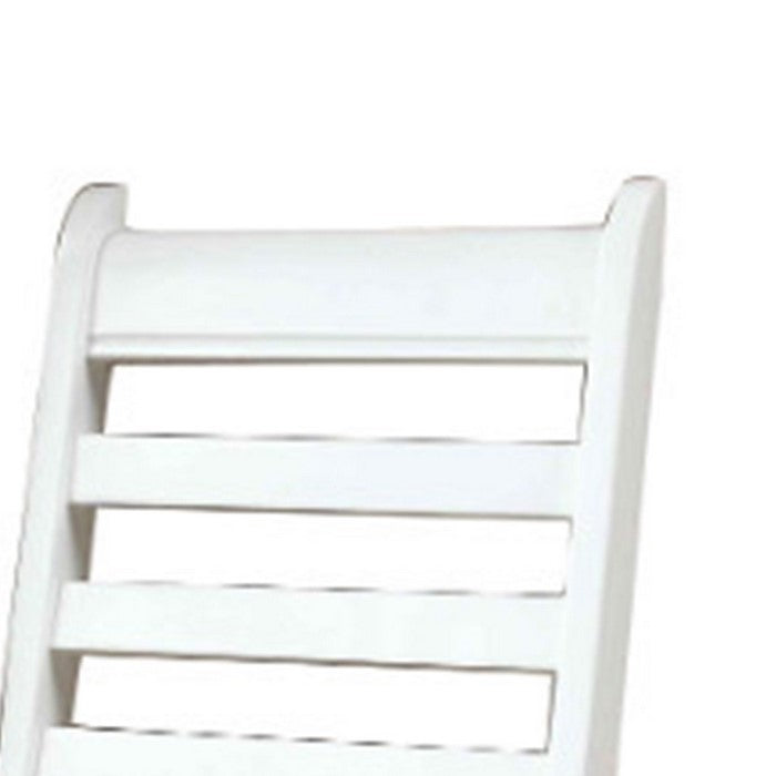 Transitional Wooden Foldable Chair with Slatted Back, Set of 2, White