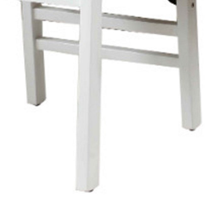 Transitional Wooden Foldable Chair with Slatted Back, Set of 2, White