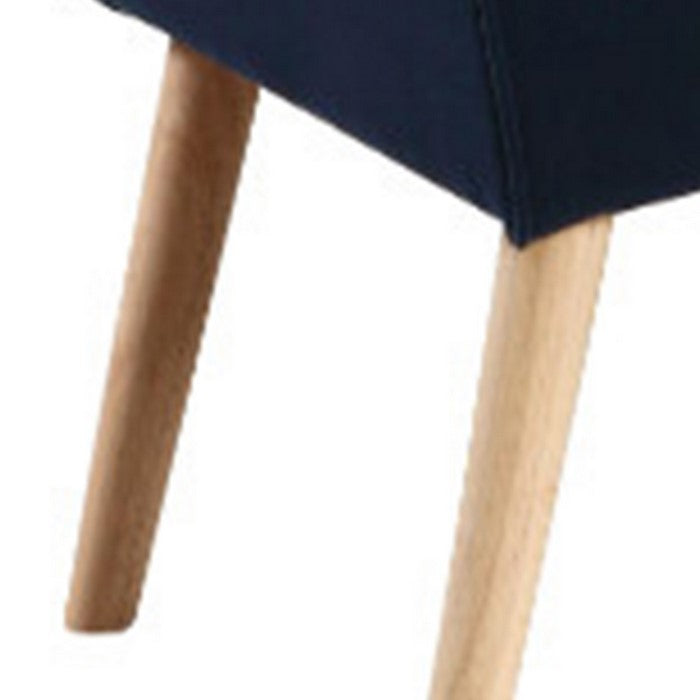 Button Tufted Wooden Storage Bench with Pillow and Blanket, Blue