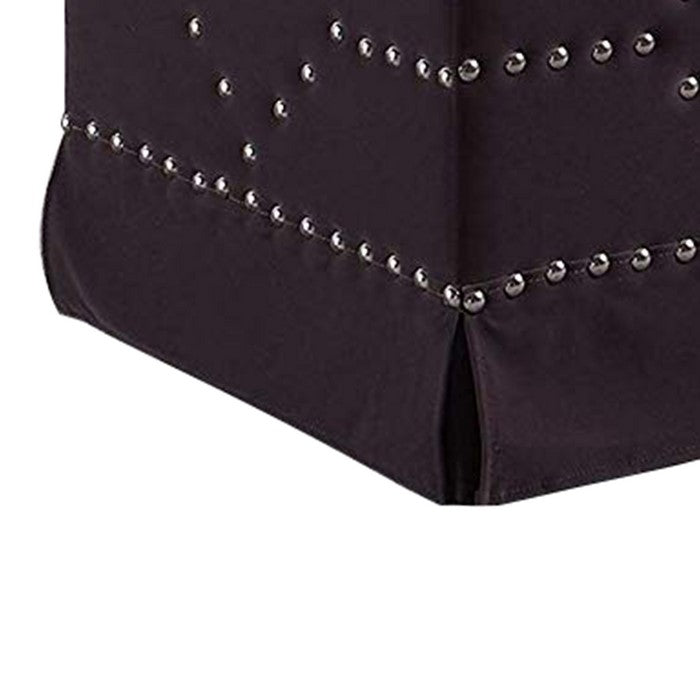 Velvet Upholstered Tufted Storage Bench with Nailhead Trims,Gray
