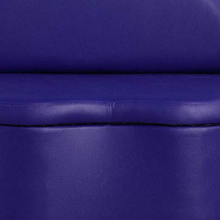 Leatherette Lips Shaped Wooden Loveseat with Storage, Blue