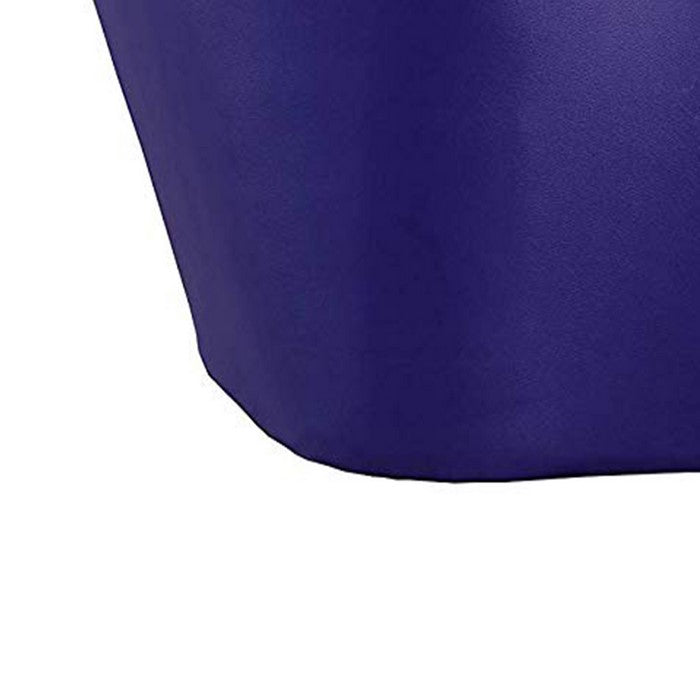 Leatherette Lips Shaped Wooden Loveseat with Storage, Blue