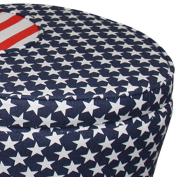 High Heel Shaped Chair with Storage and Flag Print, Multicolor