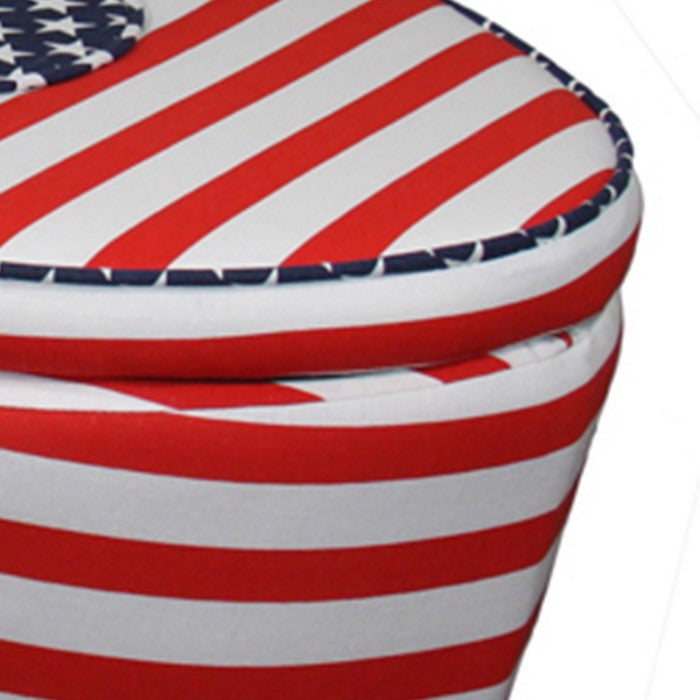 Wooden High Heel Shaped Storage Chair with Flag Print, Multicolor