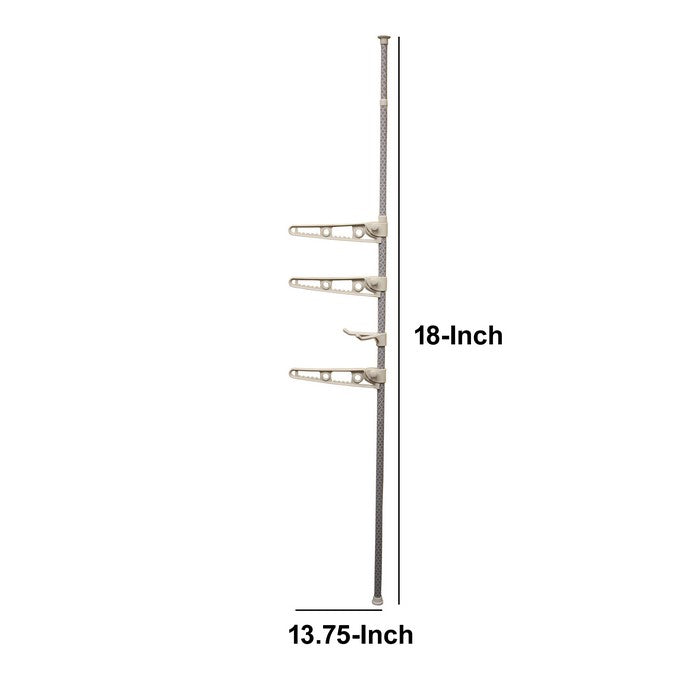 Free Standing Animal Print Laundry Pole, set of 2, Beige and Gray