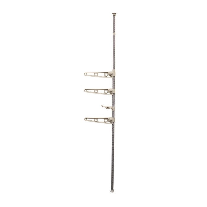 Free Standing Animal Print Laundry Pole, set of 2, Beige and Gray
