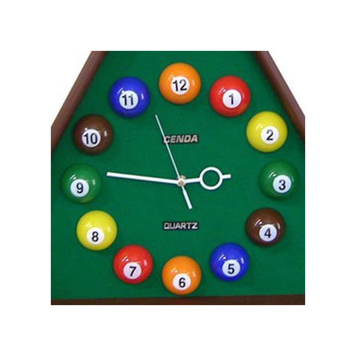 Pool Theme Triangular Shape Plastic Clock, Multicolor