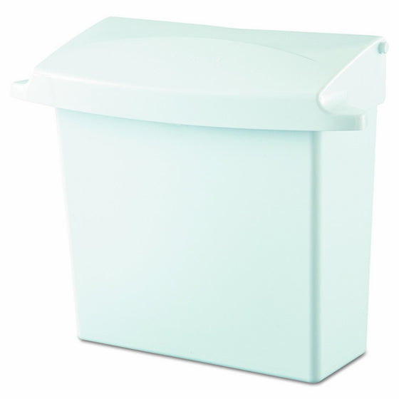 Rubbermaid Commercial 614000 Sanitary Napkin Receptacle with Rigid Liner, Rectangular, Plastic, White