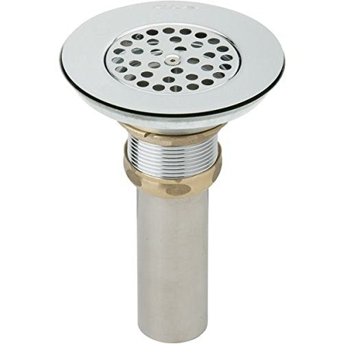 Elkay Chrome Drain Fitting with Vandal Resistant 3 Strainer, 4.5 inches