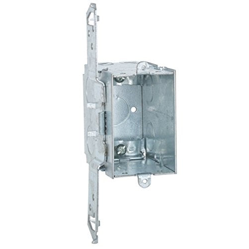 Hubbell-Raco 605 3-1/2-Inch Deep, Gangable NMSC Clamps Wood/Metal Stud Bracket 3-Inch by 2-Inch Switch Box