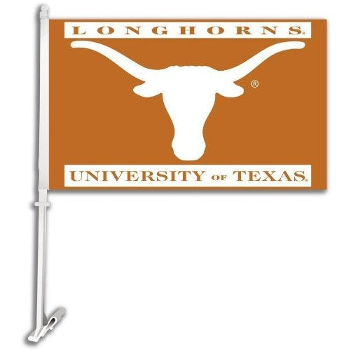 NCAA Texas Longhorns Car Flag with Free Wall Brackett