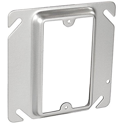 Thomas & Betts 52C13 Pre-Galvanized Steel 1-Gang Single Device Cover 4 Inch x 4 Inch x 1/2 Inch Steel City