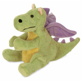 goDog Dragon With Chew Guard Technology Tough Plush Dog Toy, Lime, Large