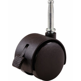 Shepherd Hardware 9406 2-Inch Office Chair Caster, Twin Wheel with Brake, 5/16-Inch Stem Diameter, 75lb Load Capacity, 2-Pack