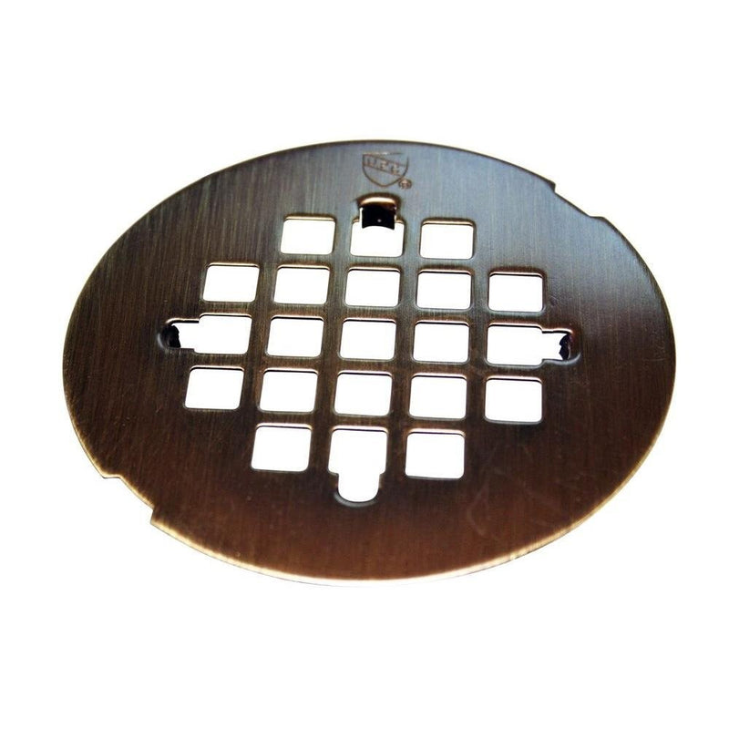 Westbrass 4-1/4" OD Casper Brass Snap-In Shower Strainer Grid, Antique Brass, D319-06