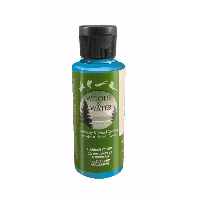 Badger Air-Brush Co. 4-Ounce Woods and Water Airbrush Ready Water Based Acrylic Paint, Teal Blue