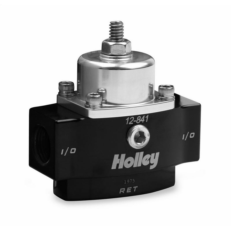Holley 12-841 4.5-9 PSI Adjustable Bypass Billet Fuel Pressure Regulator with 3/8" NTP Ports