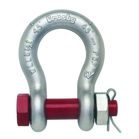 Crosby 1018589 Carbon Steel S-209 Screw Pin Anchor Shackle, Self-Colored, 12 Ton Working Load Limit, 1-1/4" Size